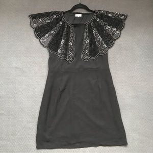 Blue Vanilla LBD Little Black Dress Beads Sequins Vintage Vibes 1920s S M